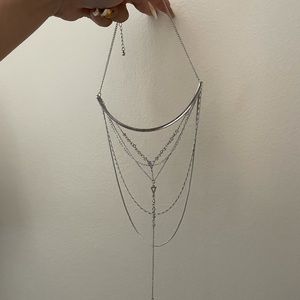 Costume silver multi chain necklace